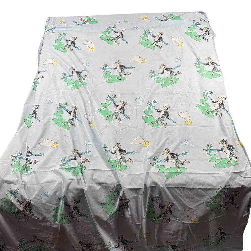 Vintage Ocean Pacific OP Surfing Penguin Twin Sheet Set Retro 80s 90s Bedding